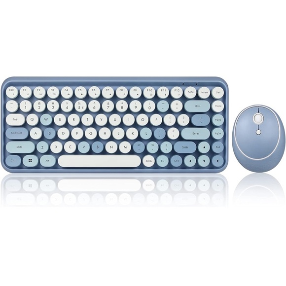 Perixx PERIDUO-713BL Wireless Mini Keyboard and Mouse Combo, Pastel Blue - Picture 4 of 9